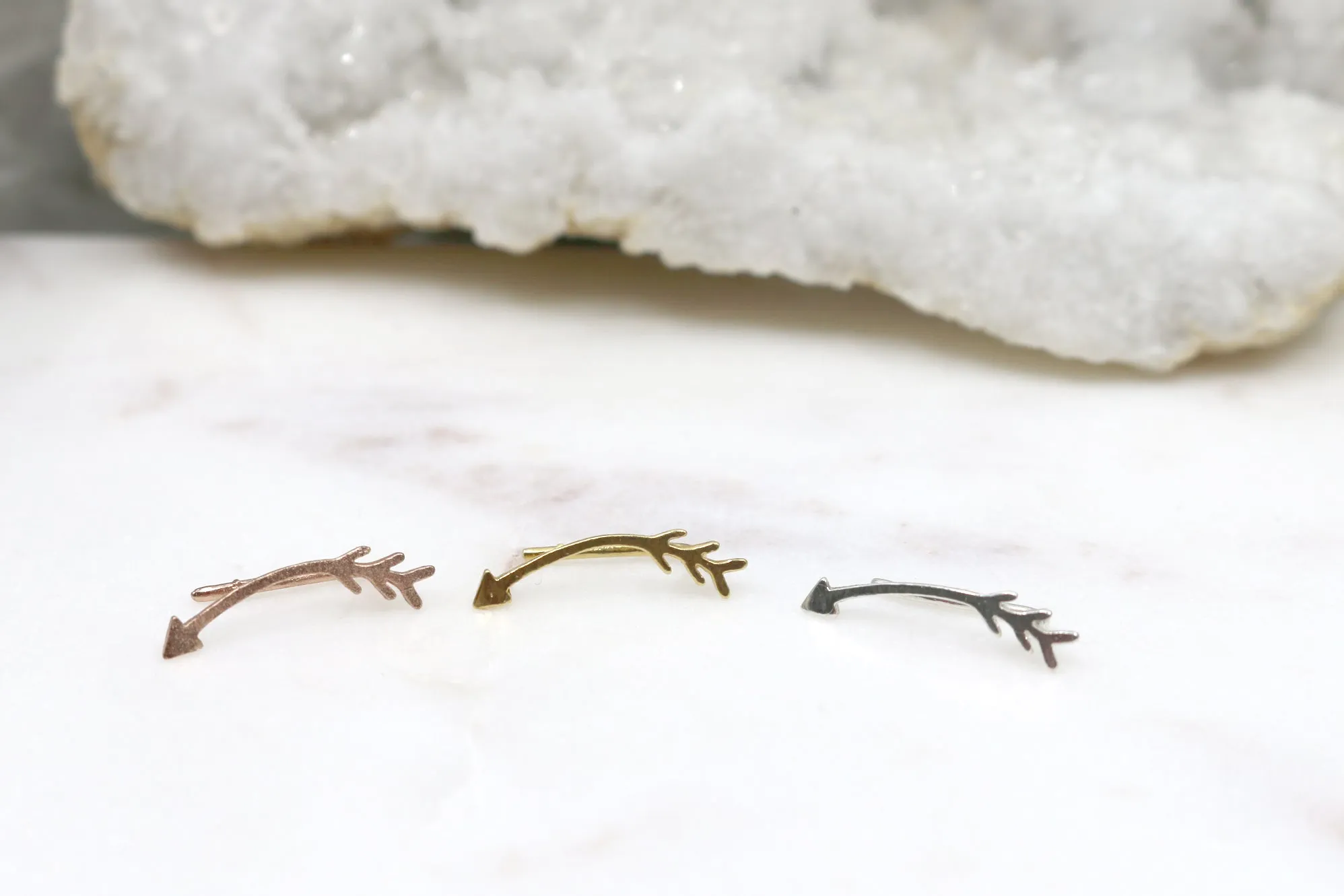 Aim High // Arrow Climber, Silver, Vermeil or Rose Gold, Arrow Earrings // BH-E012