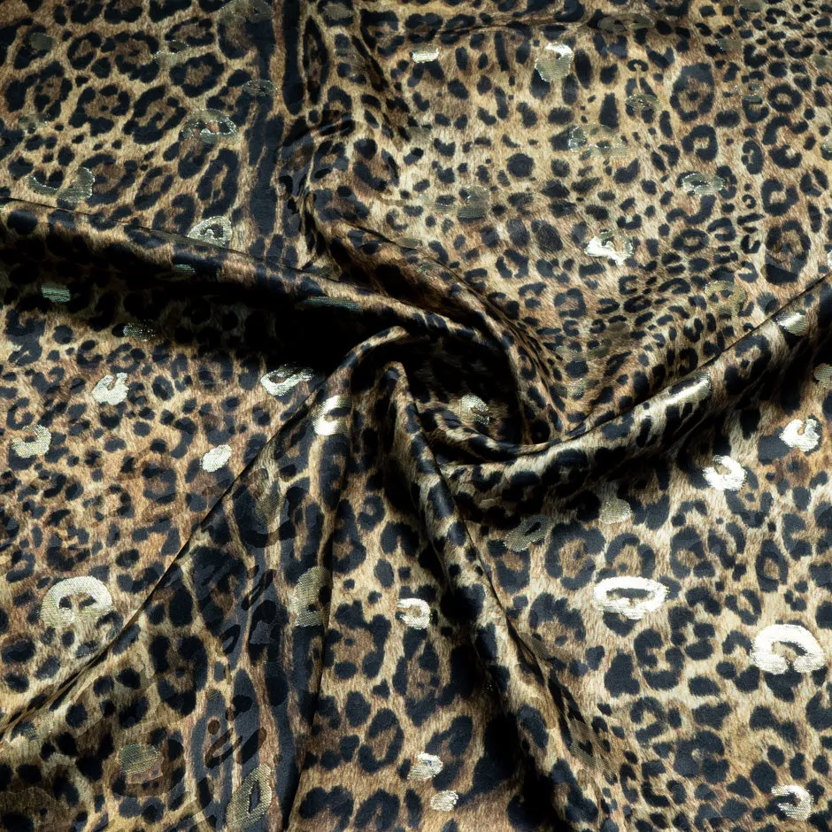 Animal Printed Silk Metallic Jacquard