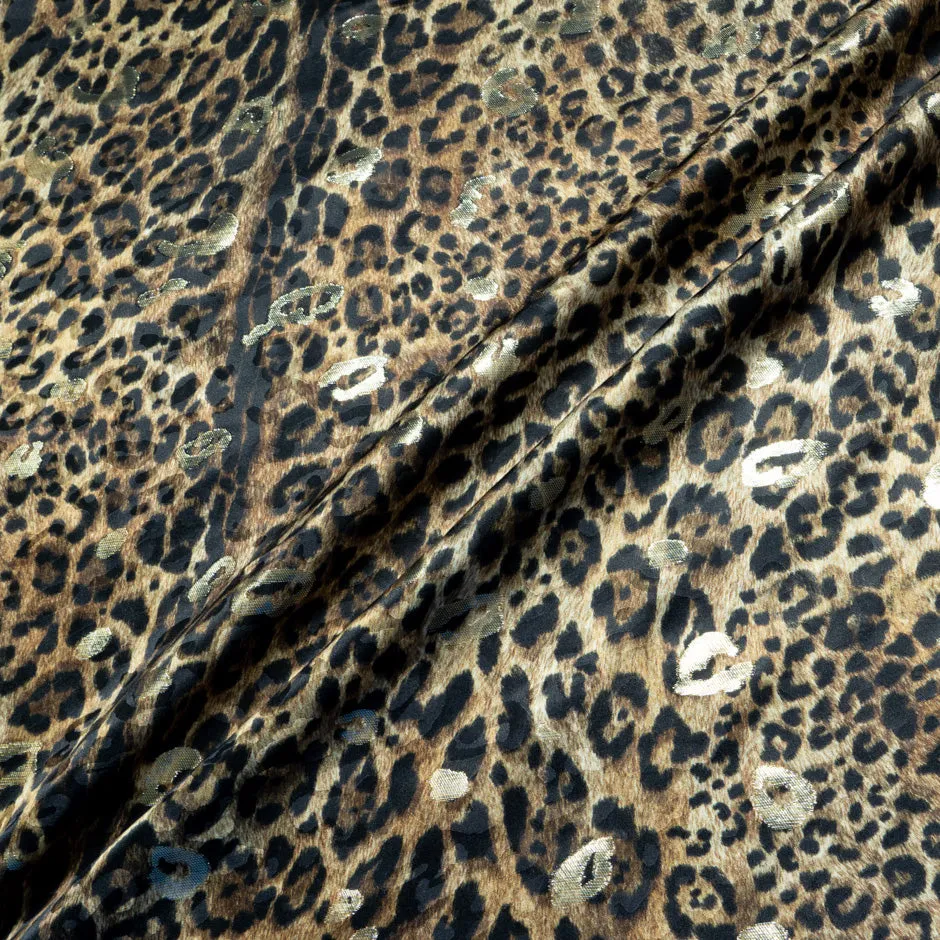 Animal Printed Silk Metallic Jacquard