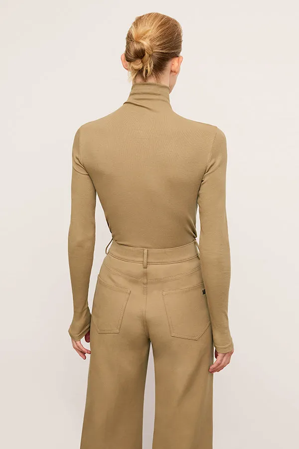 Axam Layering Turtleneck - Organic Ribbed Pima Cotton :: Saddle