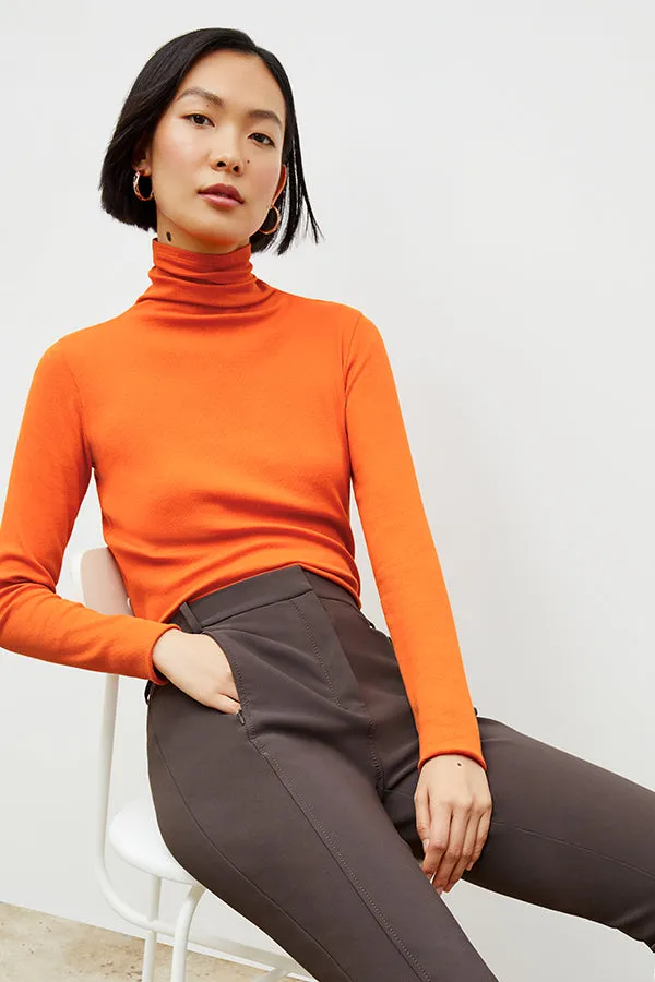 Axam Turtleneck - Ribbed Pima Cotton :: Clementine