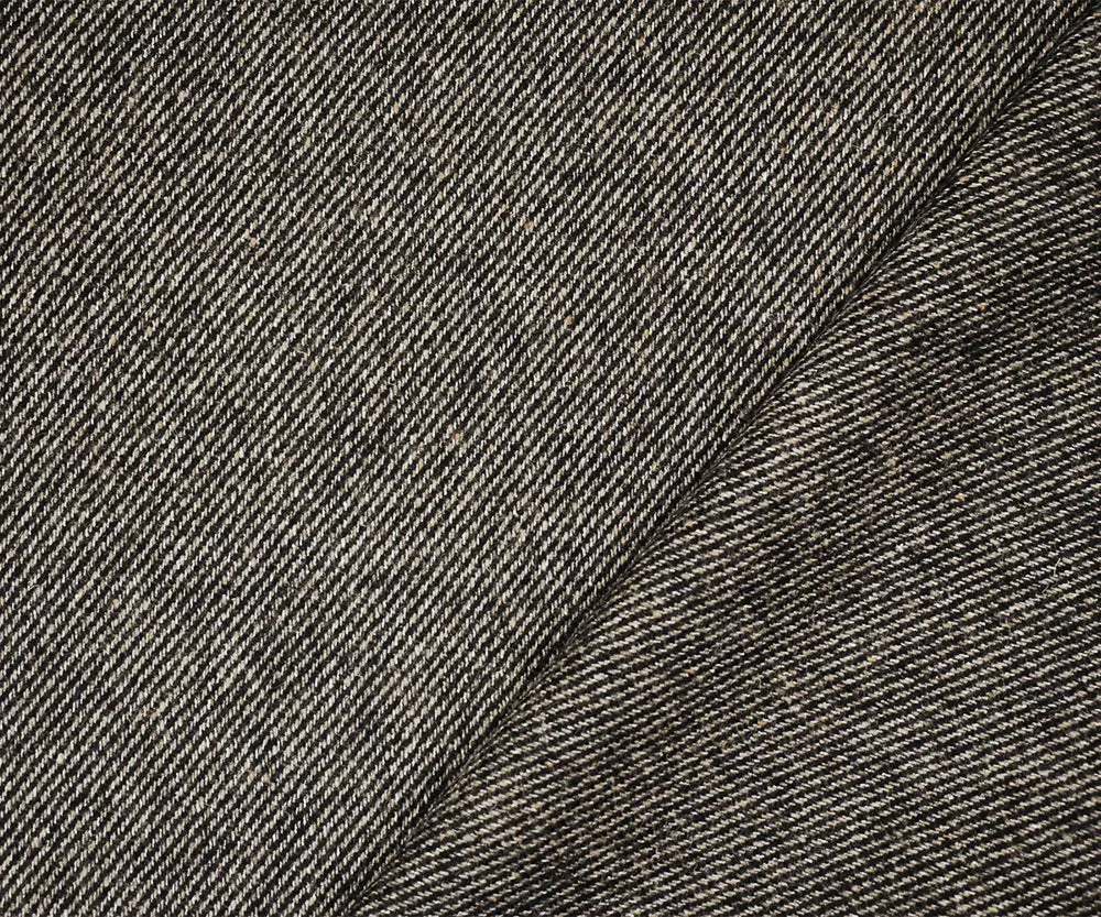 Black-Beige-Brown Wool Polyester Blend Twill Woven Jacketing Fabric