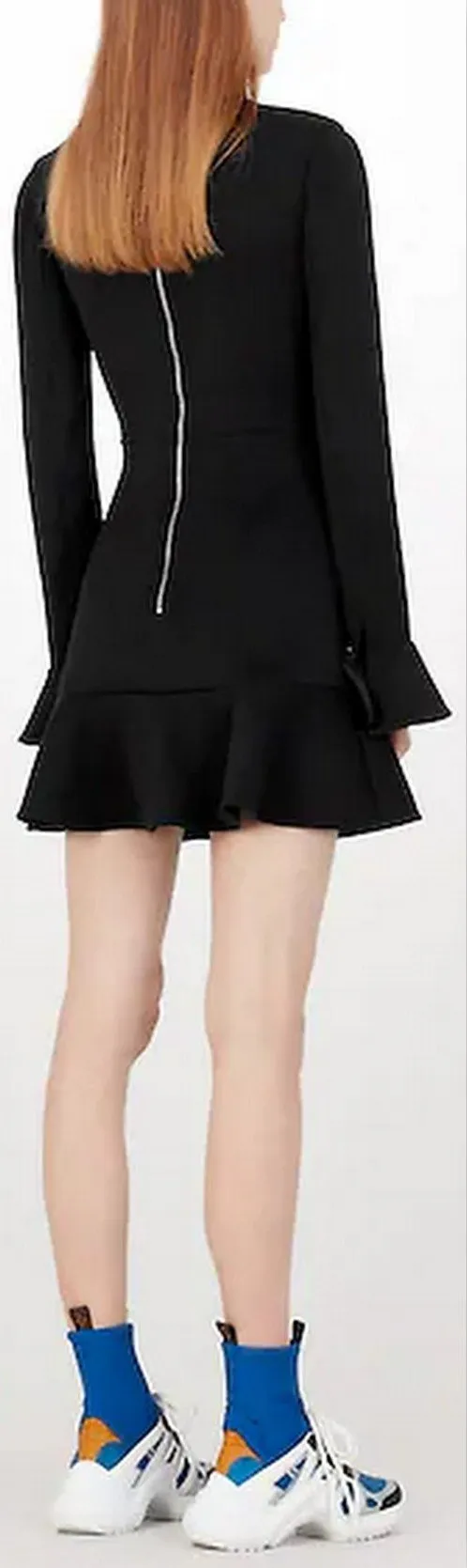 Black Frill-Sleeve Dress