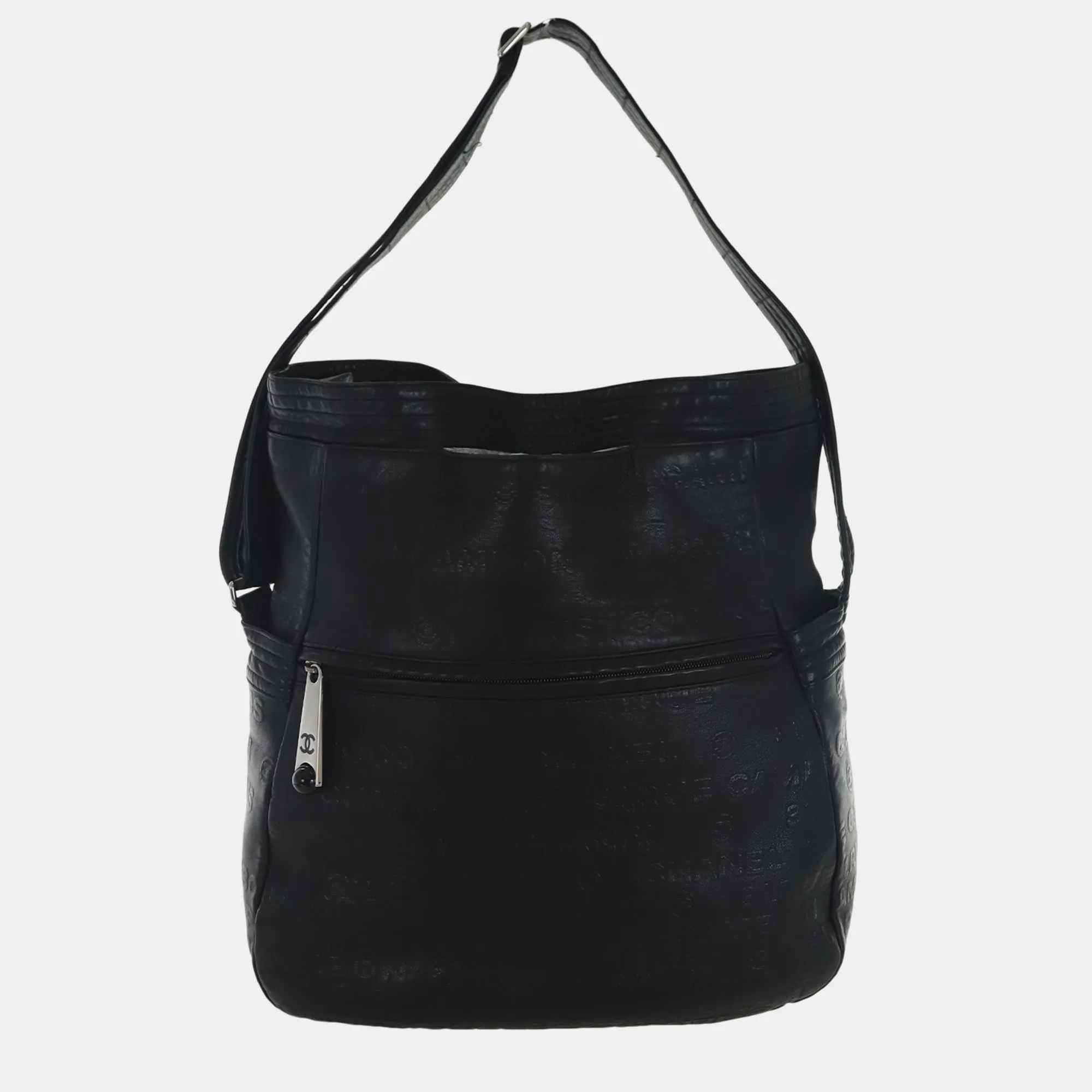 Black Leather Cambon 31 Rue Embossed Bag