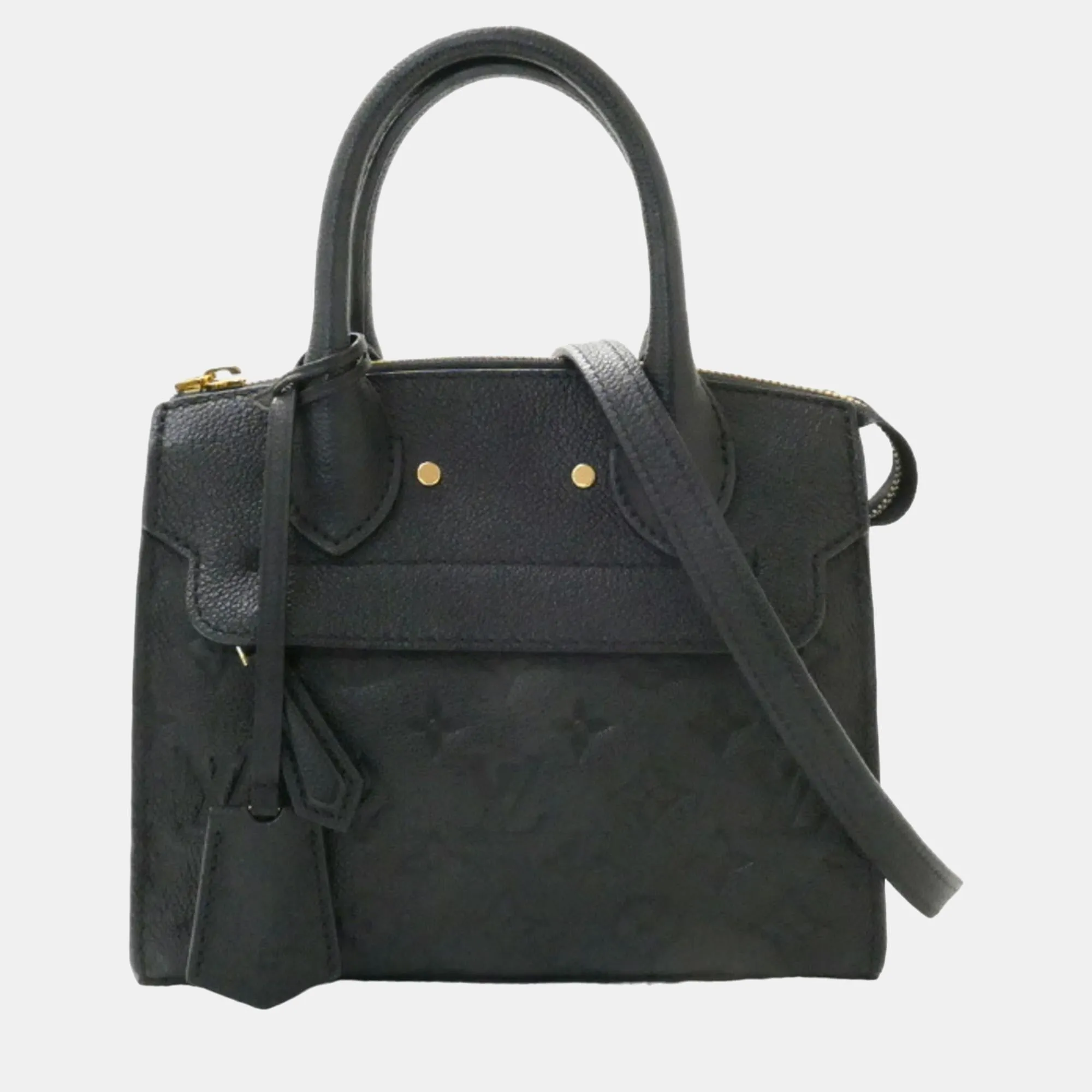 Black Leather Medium Pont Neuf Satchel Bag