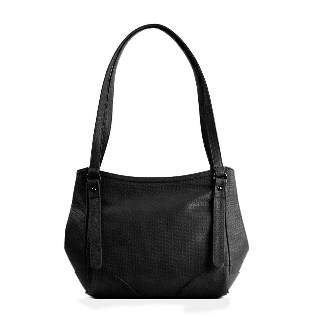 Black Leather Tote Bag Spiral