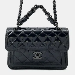 Black Patent Leather So Black Flap Bag