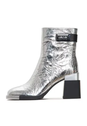 Block Heel Ankle Boots Dita - Silver