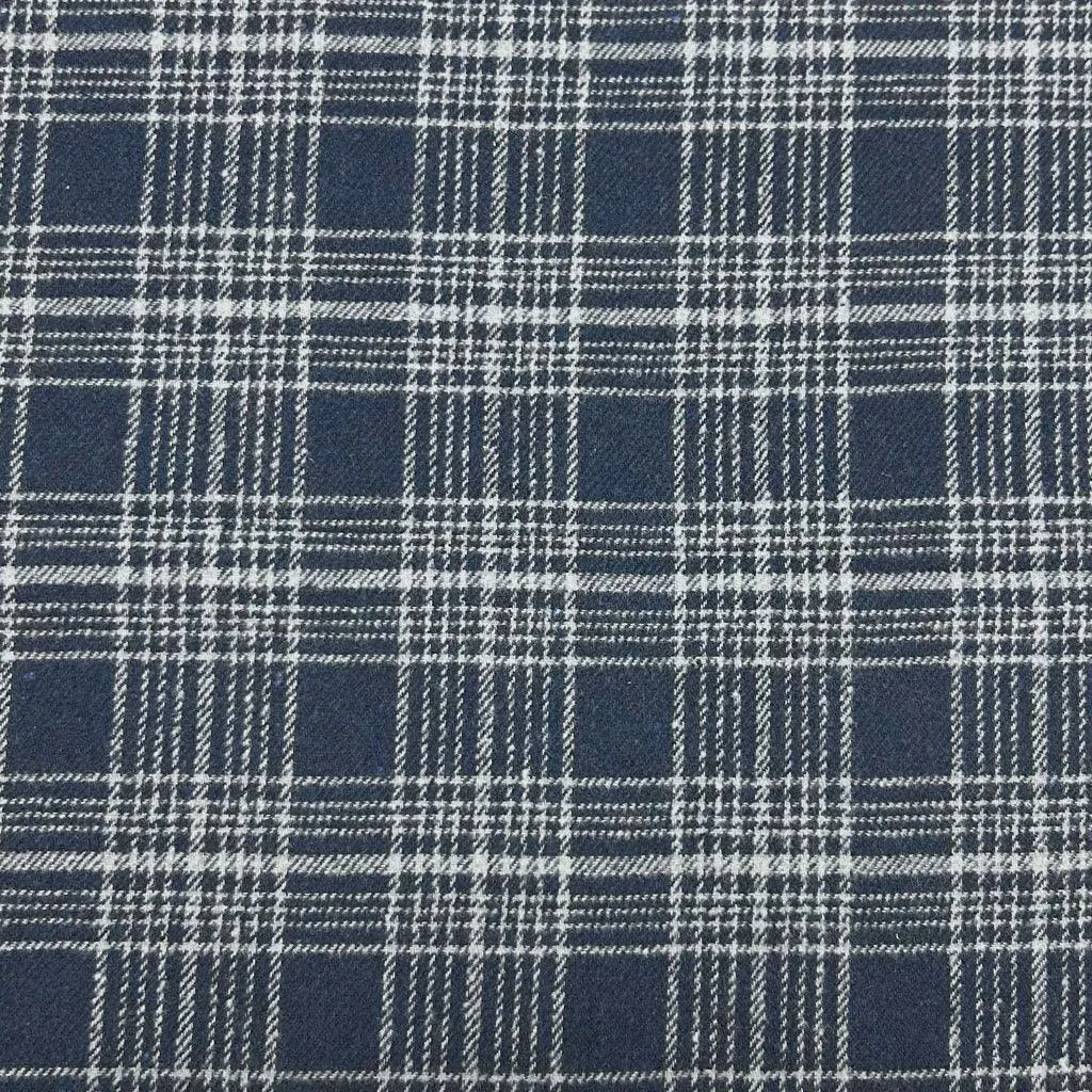 Busy Tartan Wool Blend Fabric