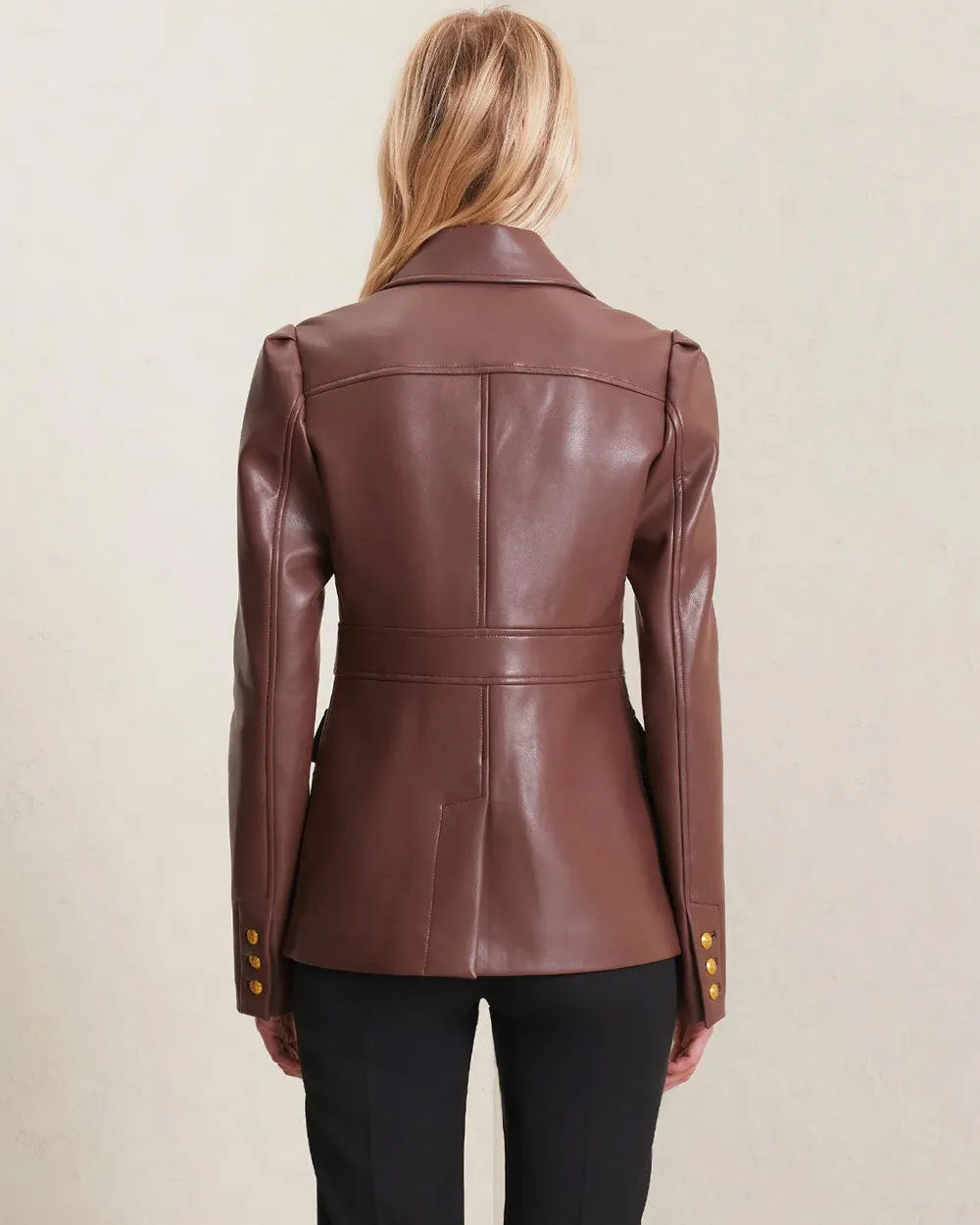 Caffe Amelia Vegan Leather Blazer