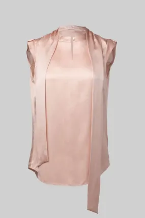 Cap Sleeve Blouse - Silk Charmeuse - Blush Pink