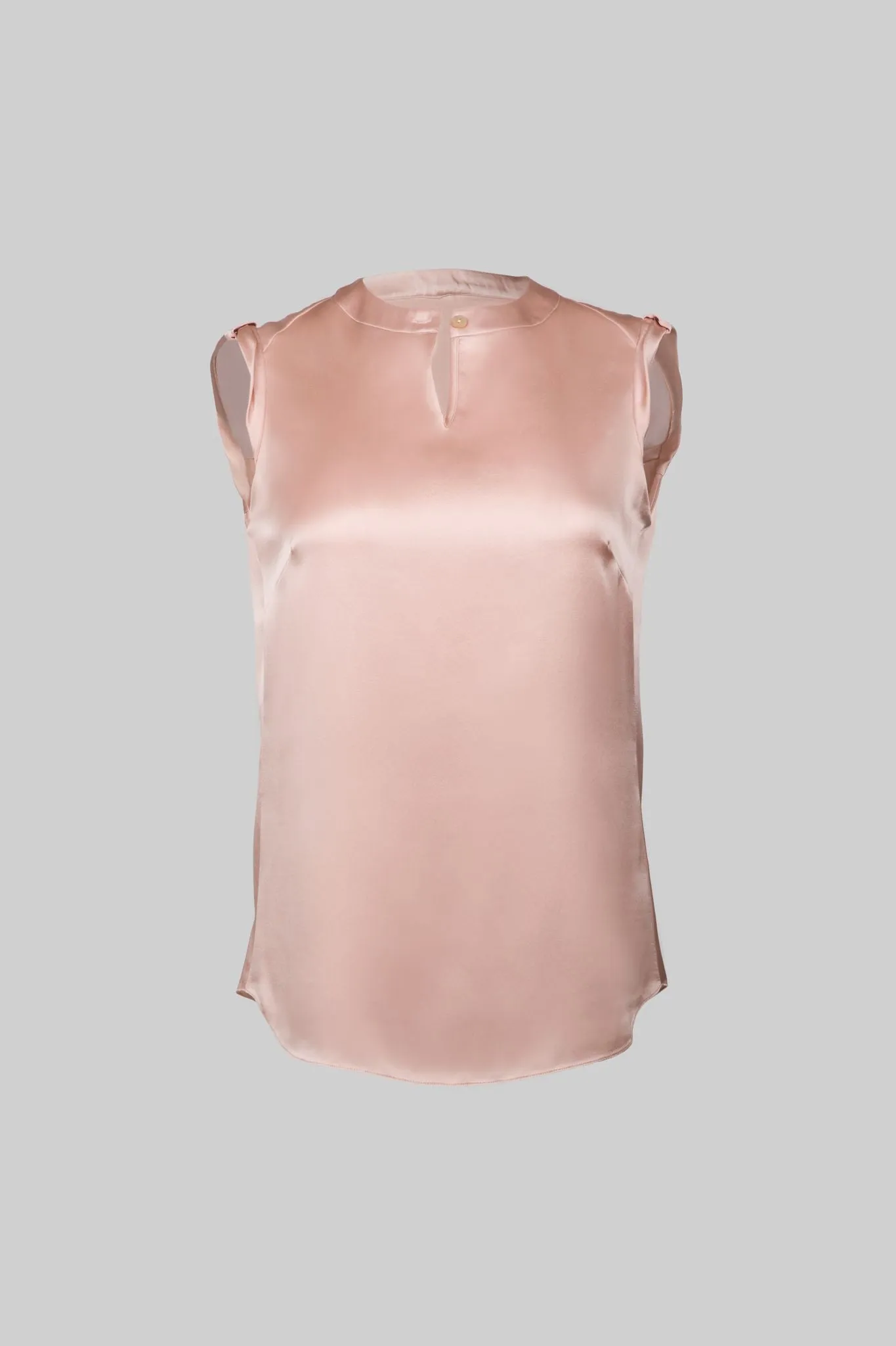 Cap Sleeve Blouse - Silk Charmeuse - Blush Pink