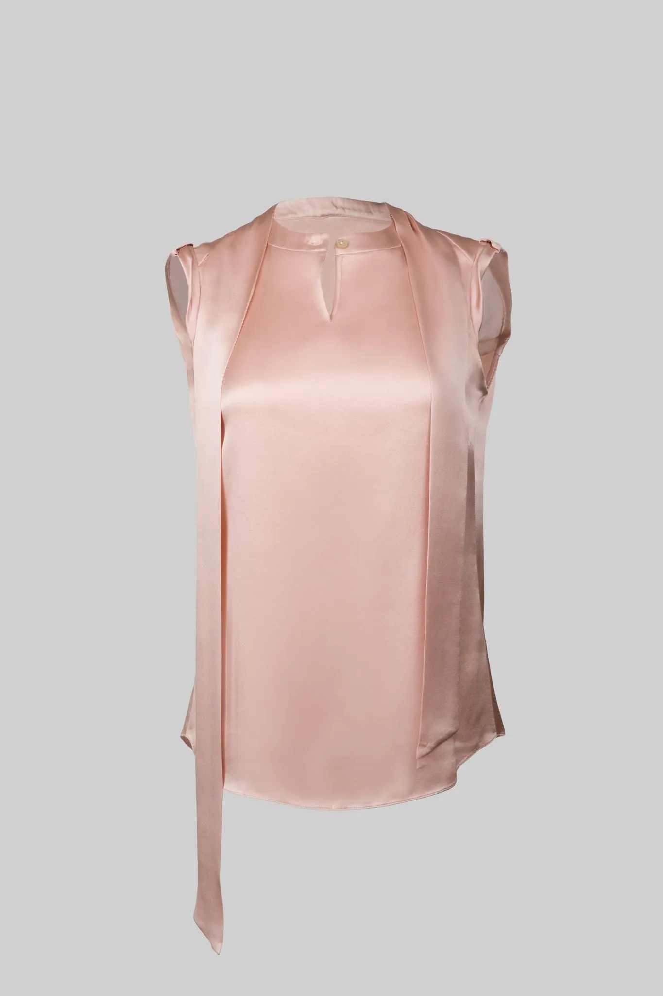 Cap Sleeve Blouse - Silk Charmeuse - Blush Pink