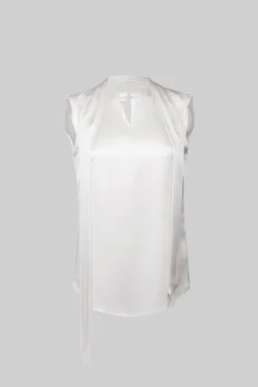 Cap Sleeve Blouse - Silk Charmeuse - Ivory