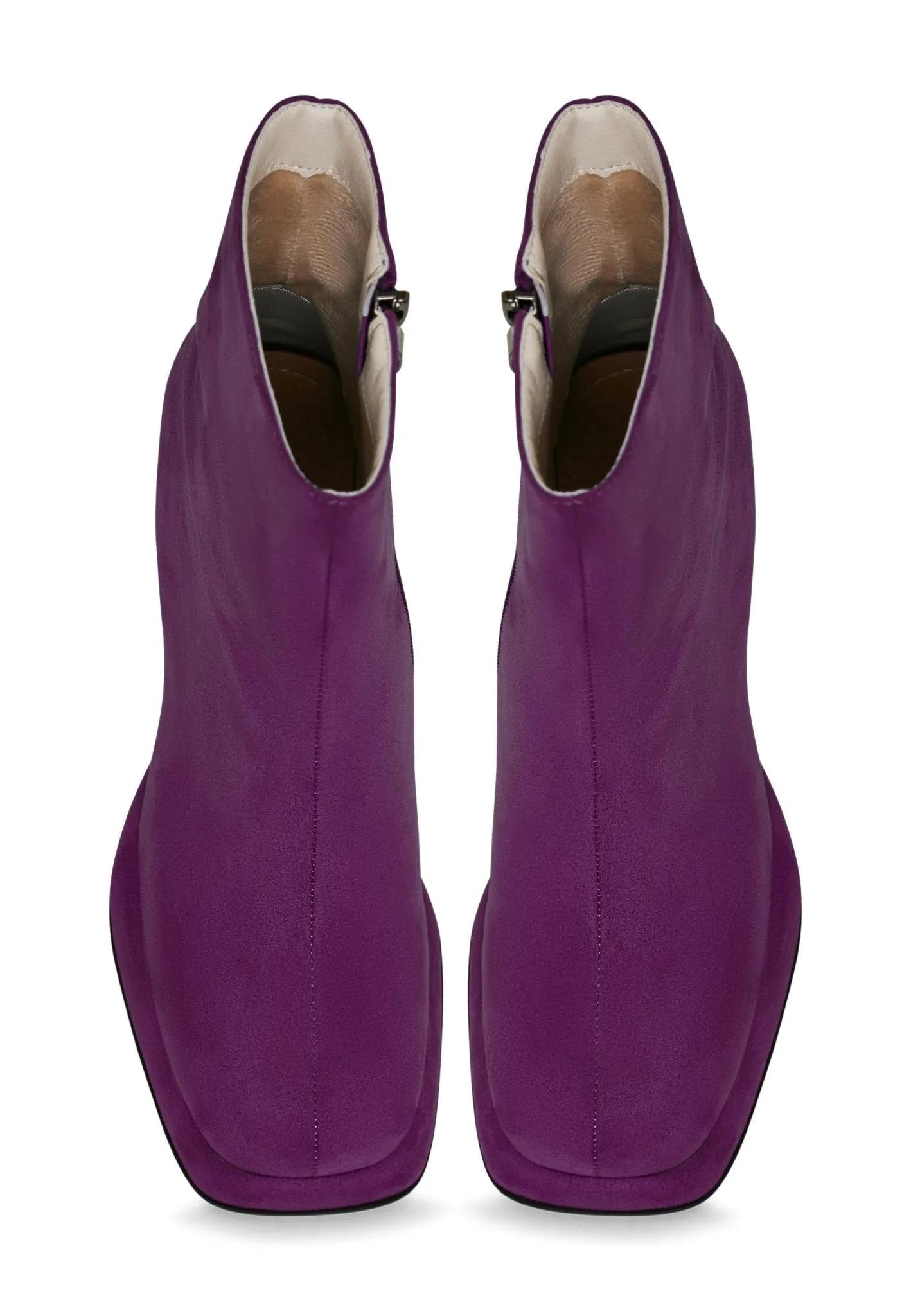 Casual Block Heel Ankle Boots - Purple