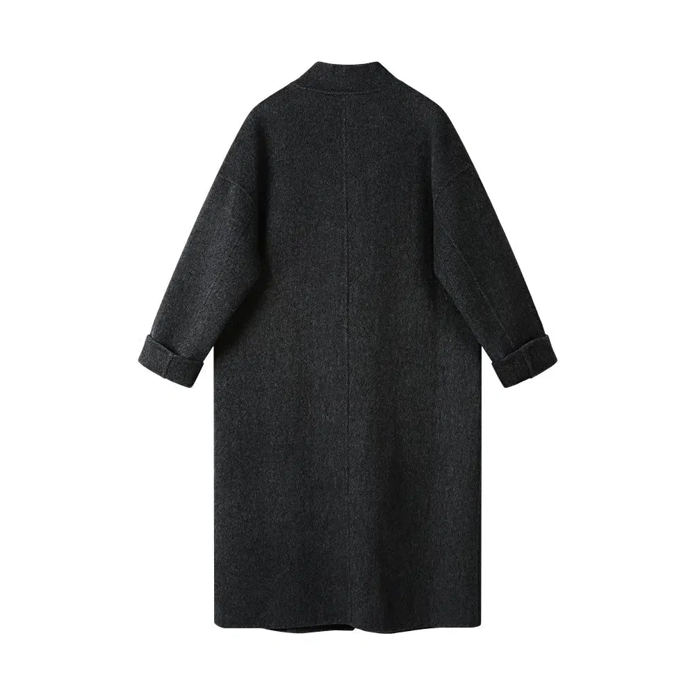 Chinese Style Stand Collar Wool Coat