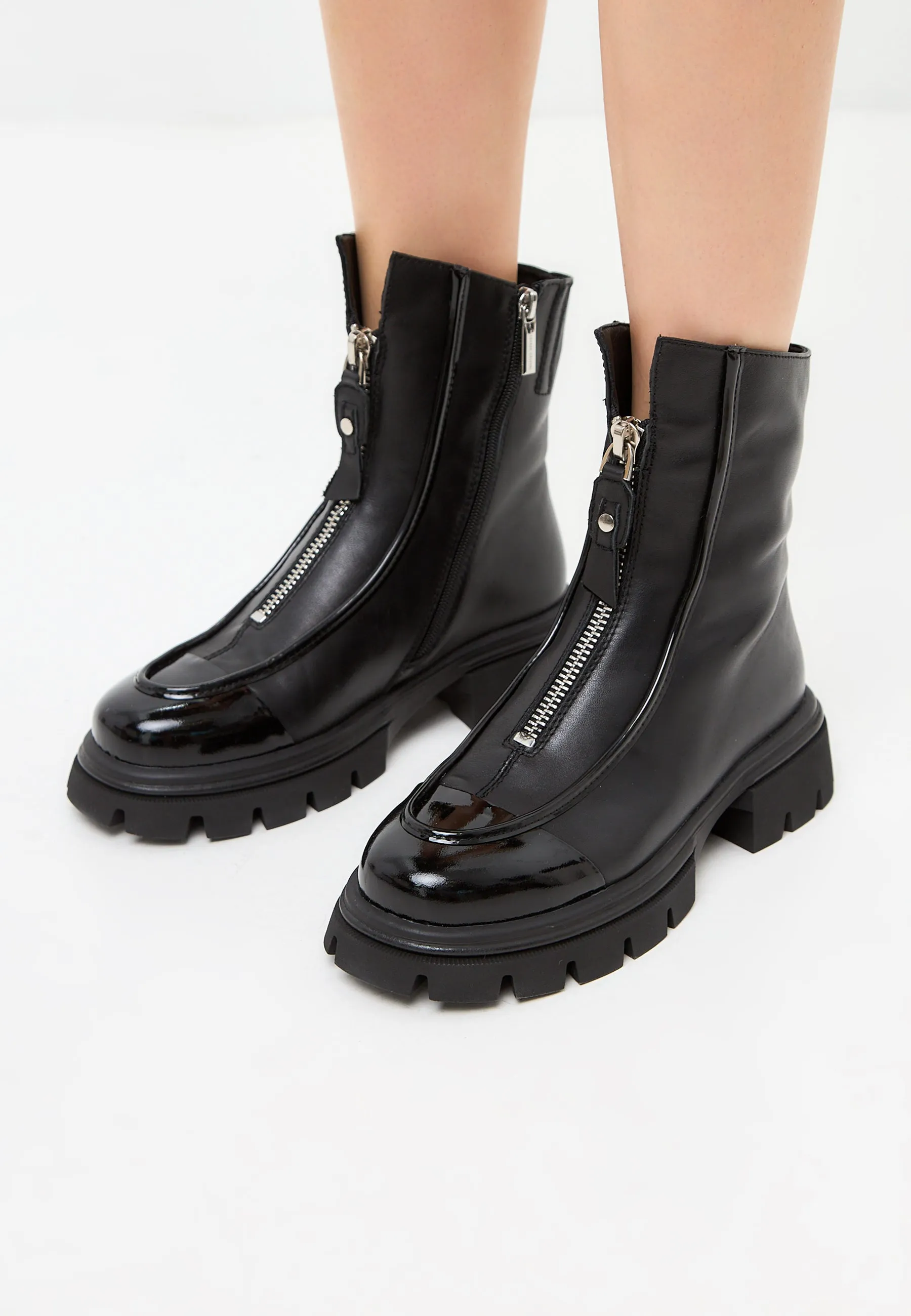 Chunky Zipper Ankle Boots Jaq - Black