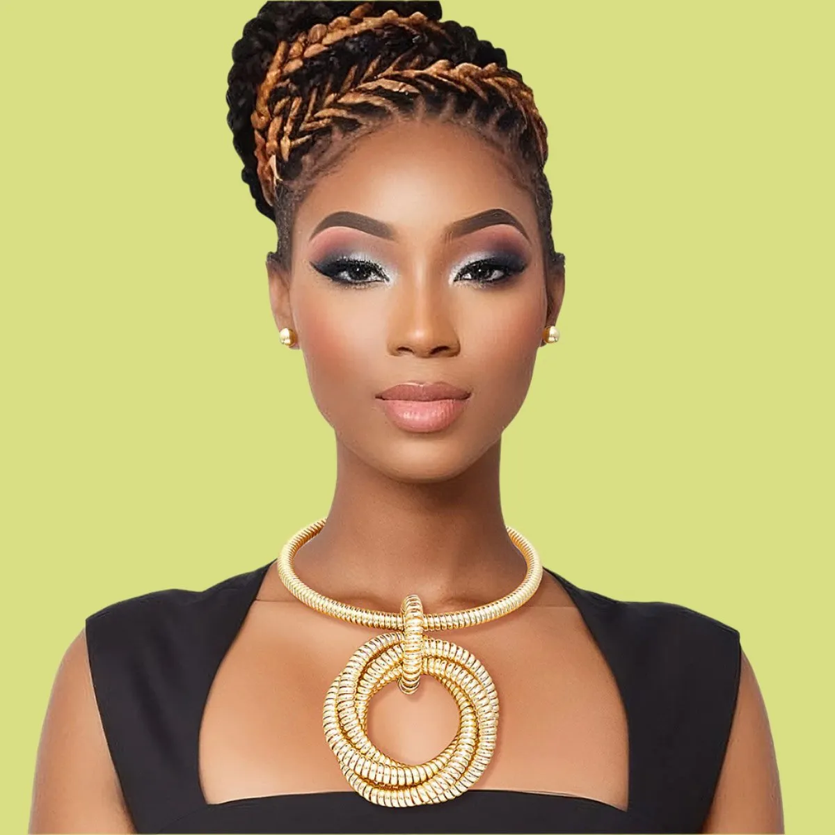 Contemporary Twisted Loop Gold Necklace Set - Fashion-Forward Statement Jewelry for Every Occasion