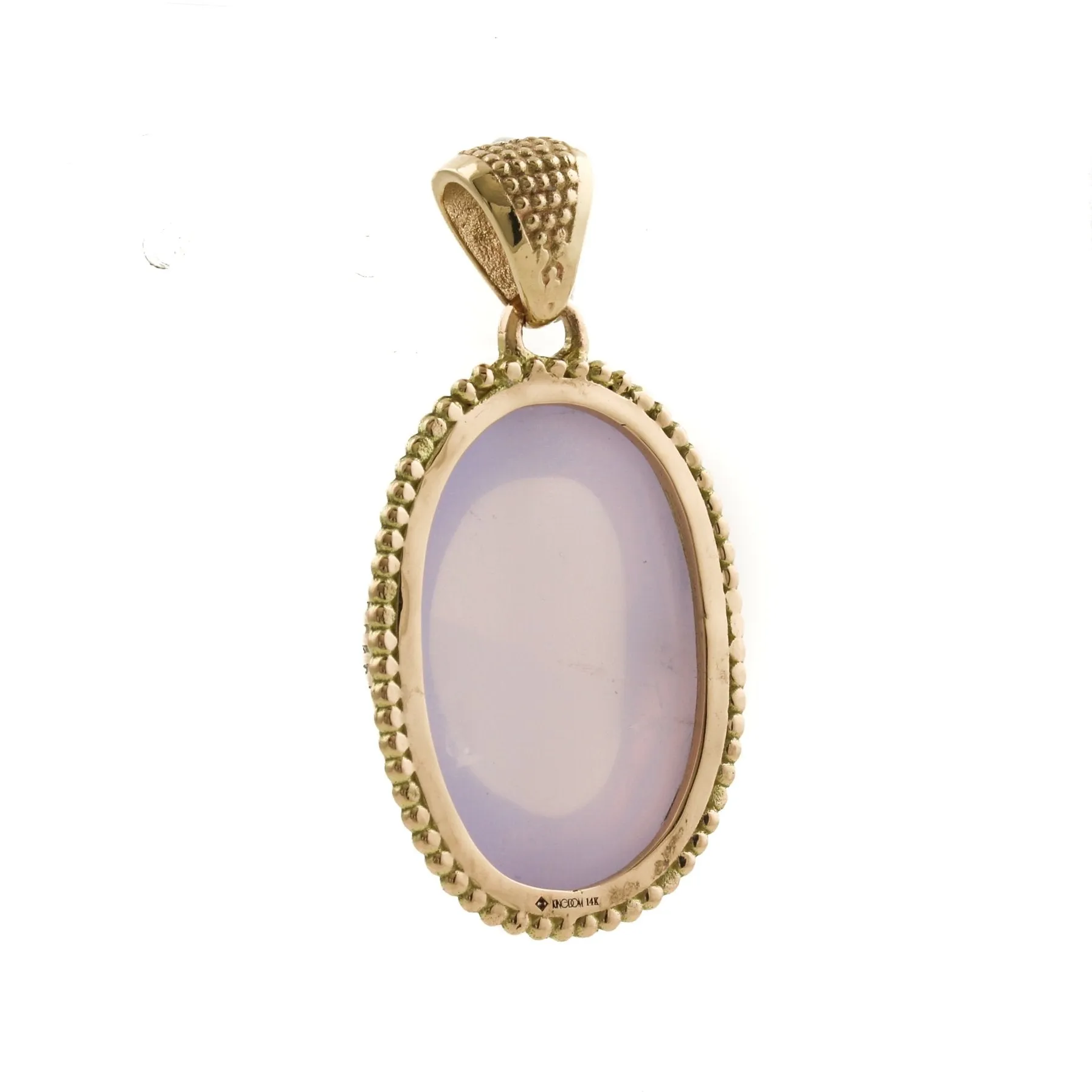 Deco Lavendar Quartz Pendant 14k Gold