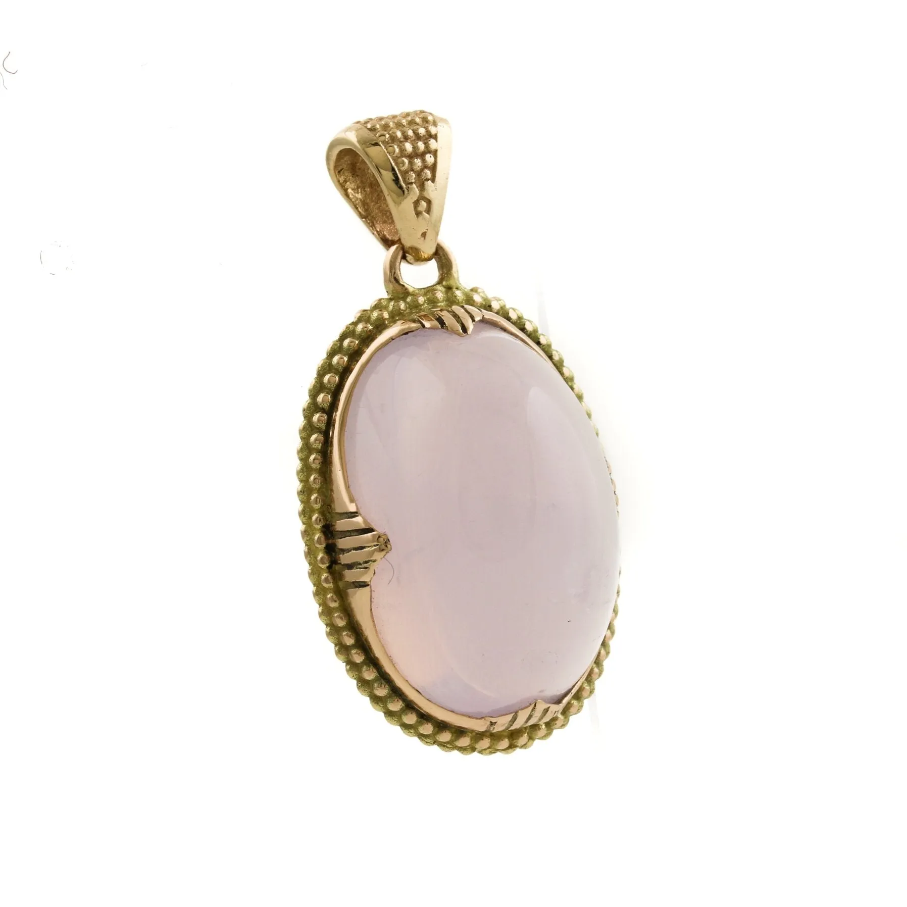 Deco Lavendar Quartz Pendant 14k Gold