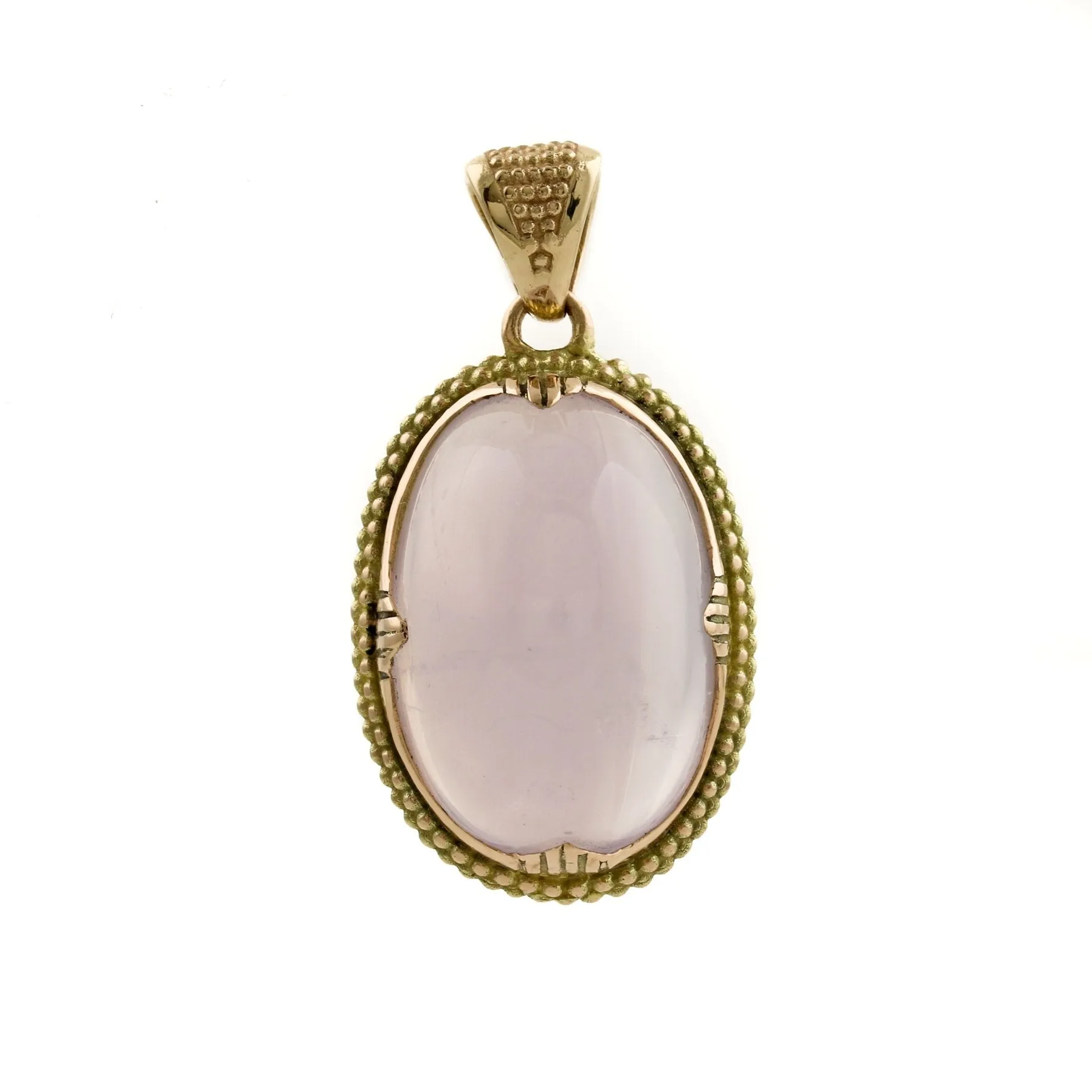 Deco Lavendar Quartz Pendant 14k Gold