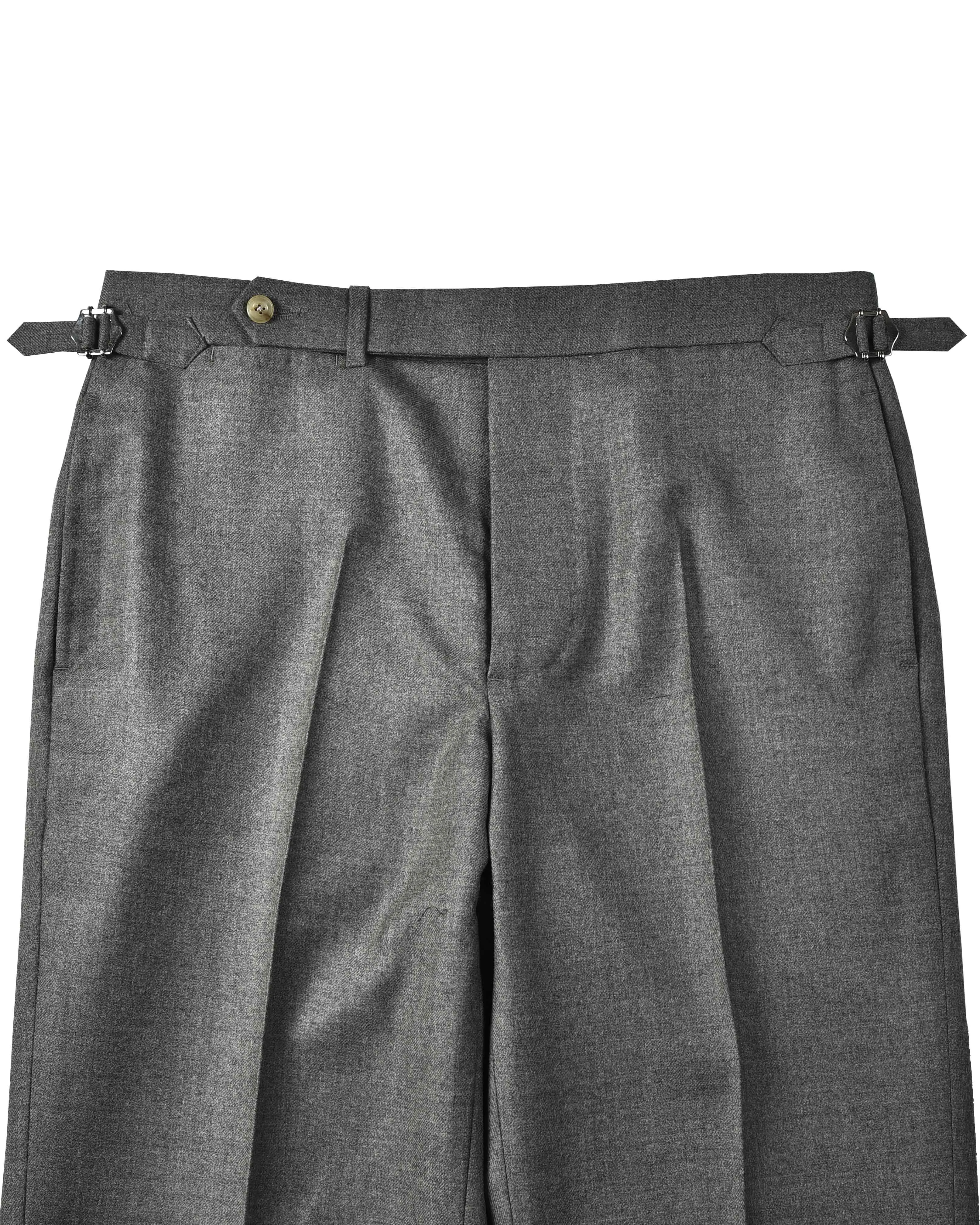 Dugdale Ash Grey Wool Flannel Dress Pant