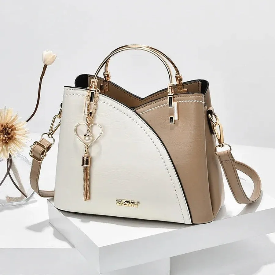 Elegant Two-Tone Leather Handbags