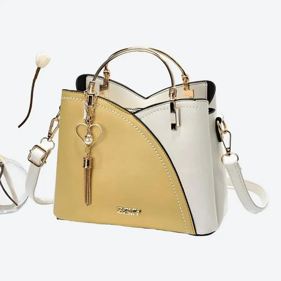 Elegant Two-Tone Leather Handbags