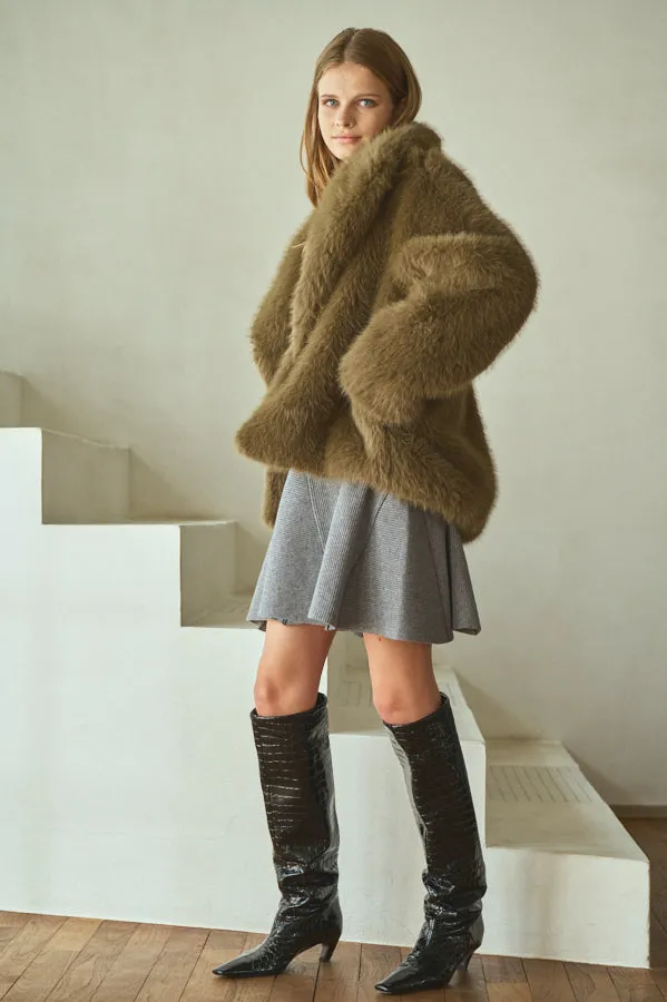Elisa Faux Fur Coat <br>-KHA-