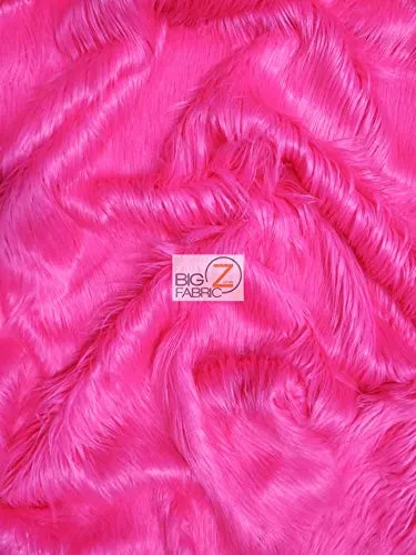 Faux Fake Fur Solid Gorilla Animal Long Pile Fabric / Fuchsia / Ecoshag 15 Yard Bolt