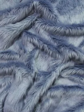 Faux Fake Fur Solid Shaggy Long Pile Fabric / Dusty Blue / EcoShag 15 Yard Bolt