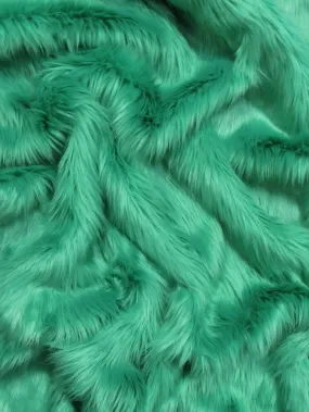 Faux Fake Fur Solid Shaggy Long Pile Fabric / Seafoam / EcoShag 15 Yard Bolt