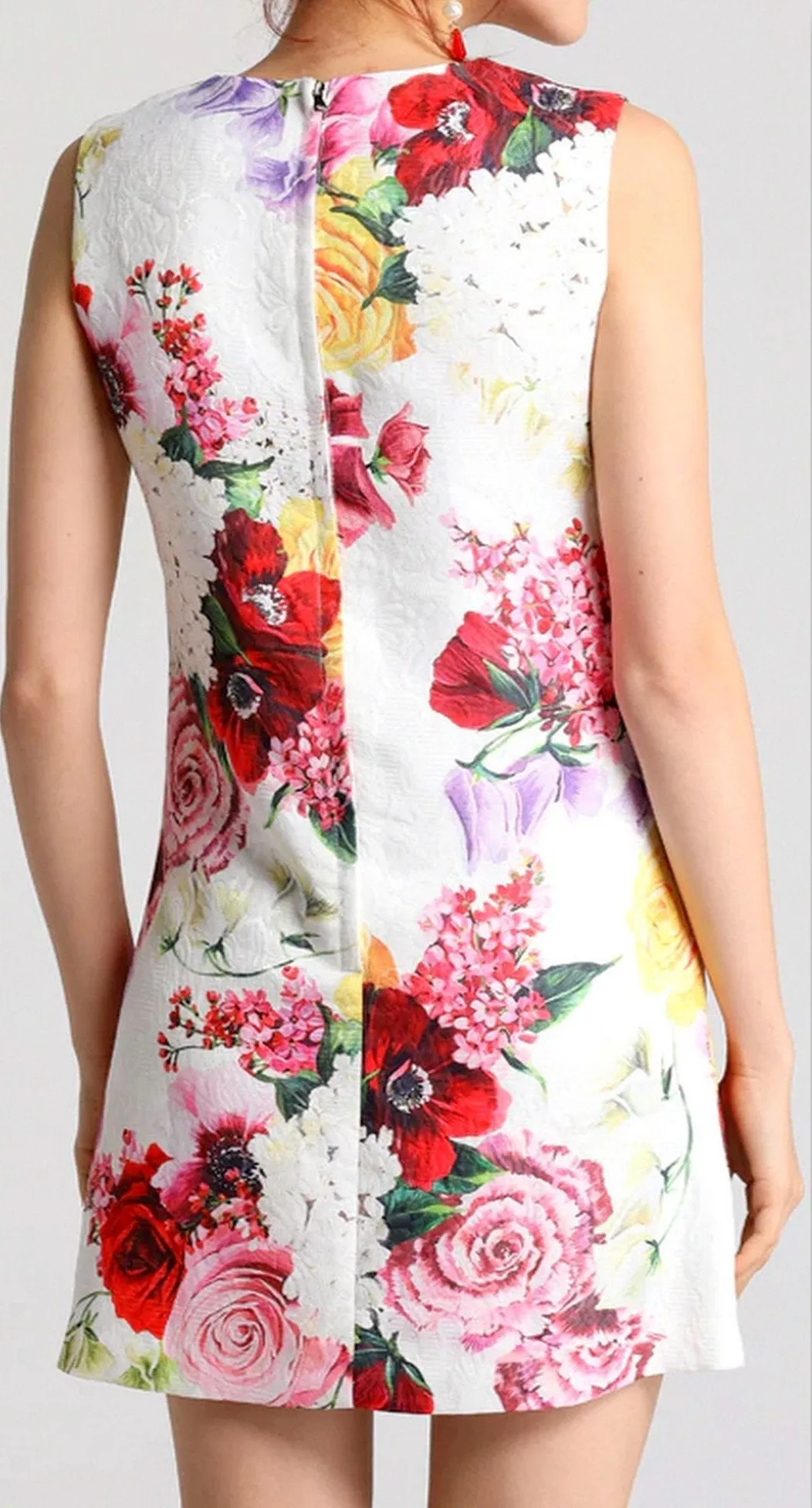 Floral Appliques Mini Dress