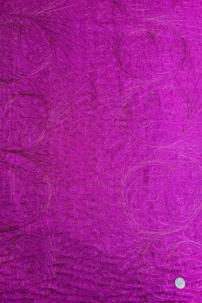 Fuchsia Embroidered Silk Linen MEMT-026-16