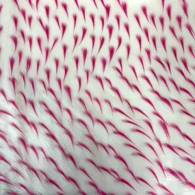 Fuchsia | White Two Tone Spike Shaggy Faux Fur Fabric