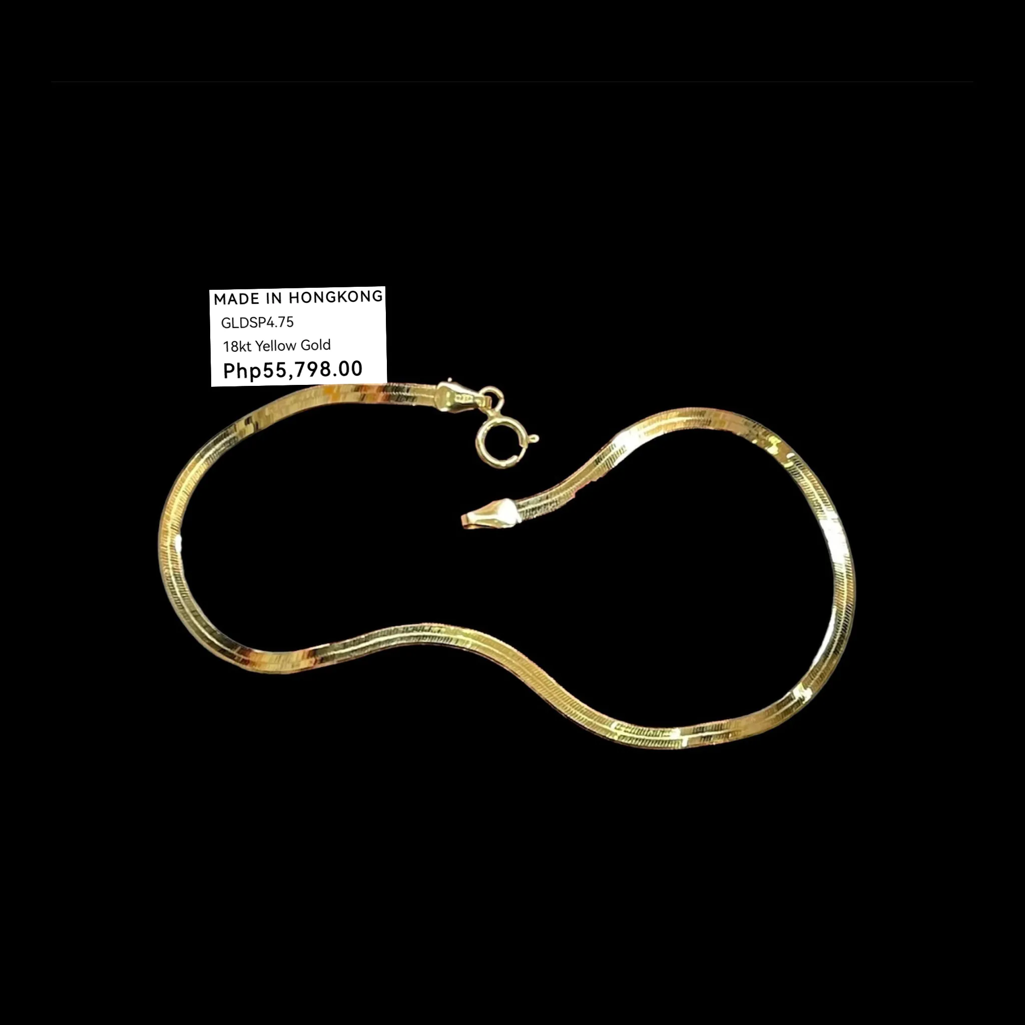 #GOLD2024 | 18K Golden Flat Chain Bracelet