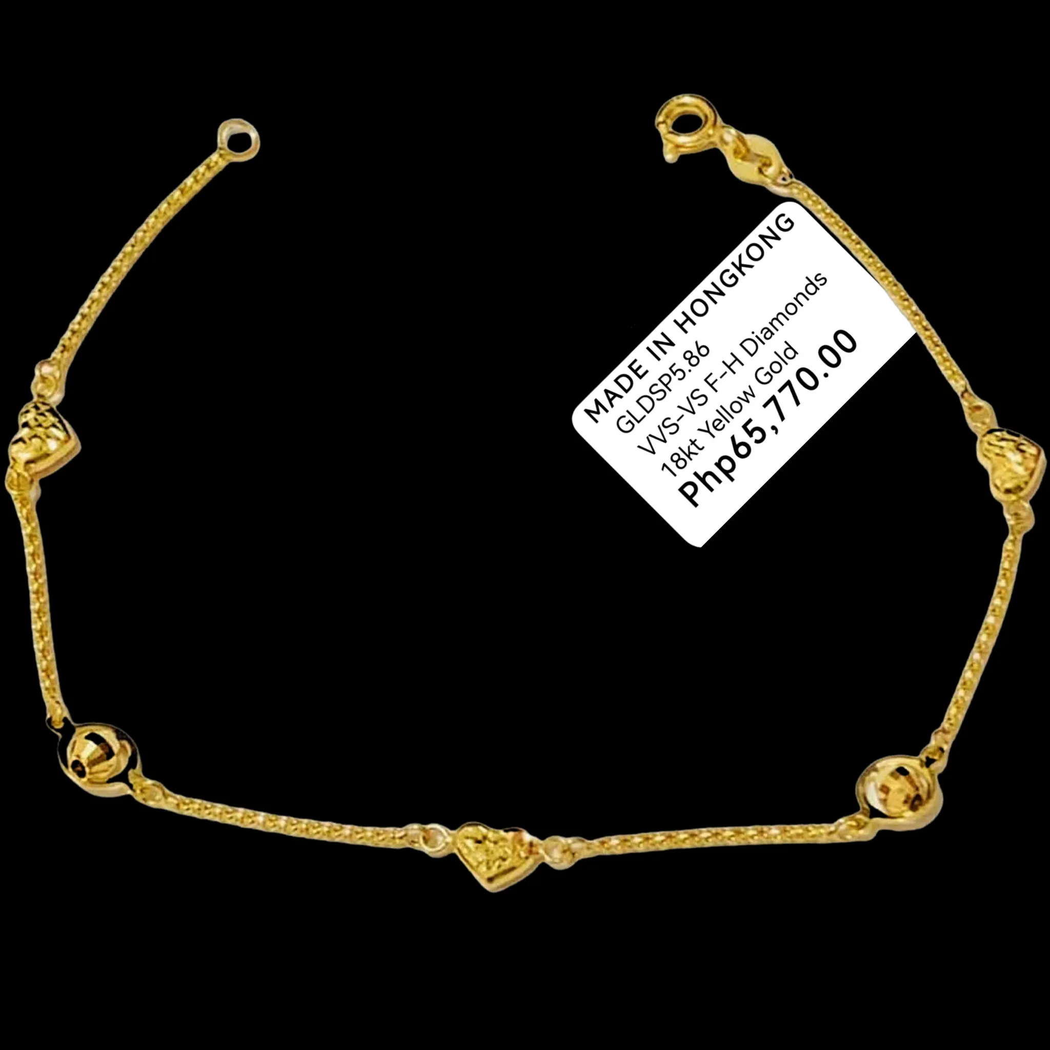 #GOLD2024 | 18K Golden Heart and Ball Station Bracelet