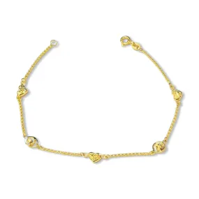 #GOLD2024 | 18K Golden Heart and Ball Station Bracelet