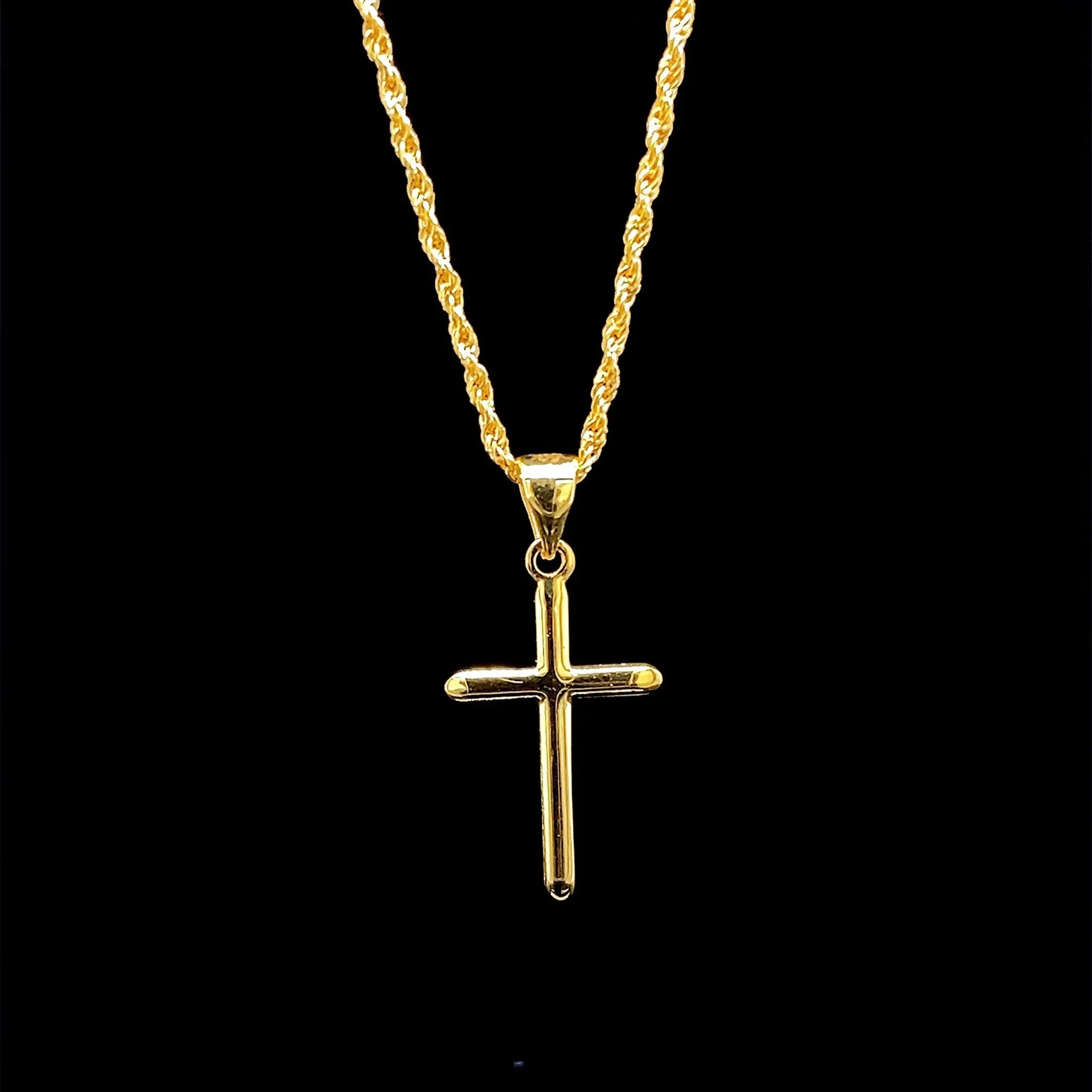 #GOLD2024 | 18K Golden Religious Cross Necklace 17.5"