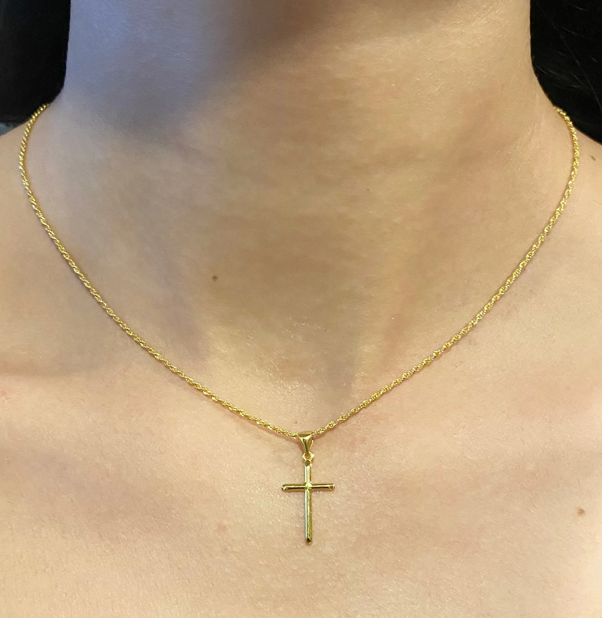 #GOLD2024 | 18K Golden Religious Cross Necklace 17.5"