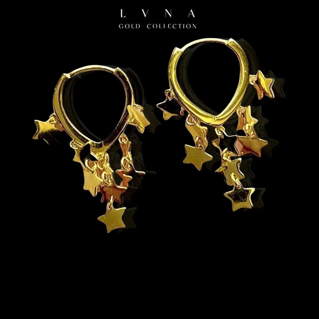 #GOLD2024 | 18K Golden Star Dangling Earrings