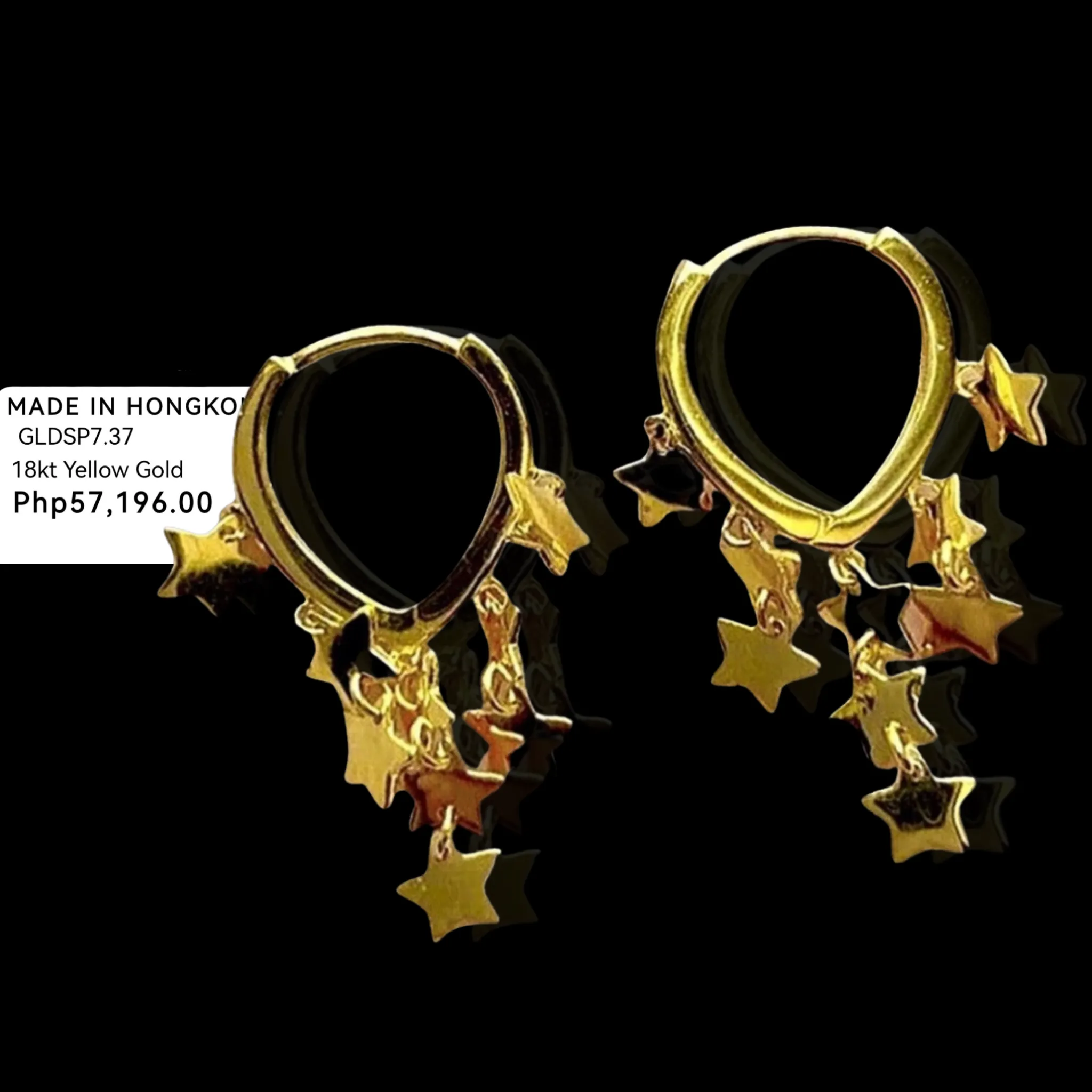 #GOLD2024 | 18K Golden Star Dangling Earrings