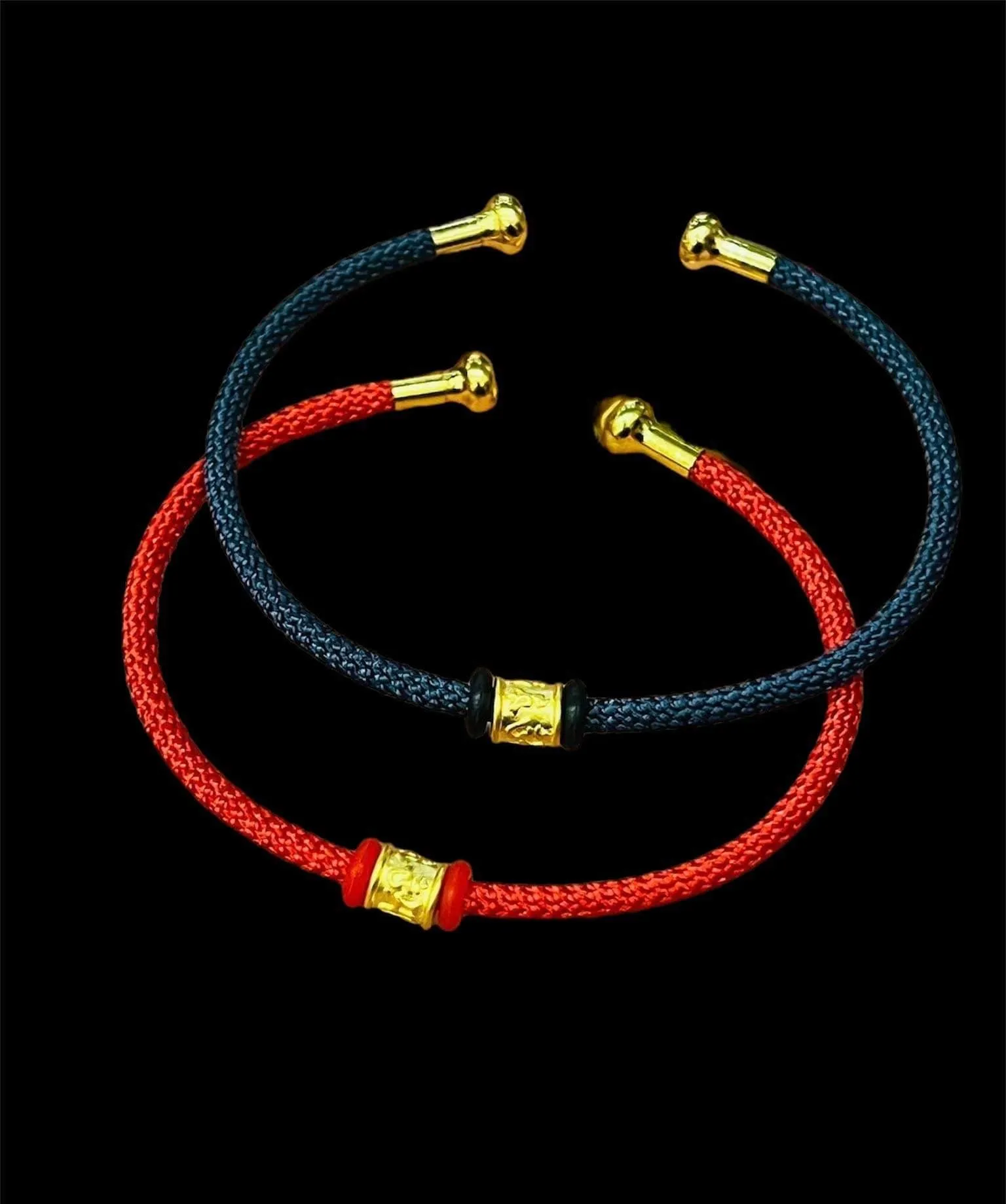 #GOLD2024 | 24K Lucky Mantra Barrel Wooven Rope Bangle