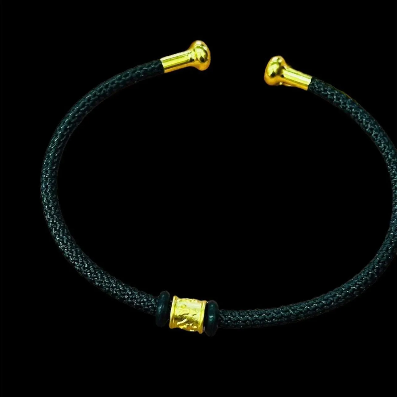 #GOLD2024 | 24K Lucky Mantra Barrel Wooven Rope Bangle