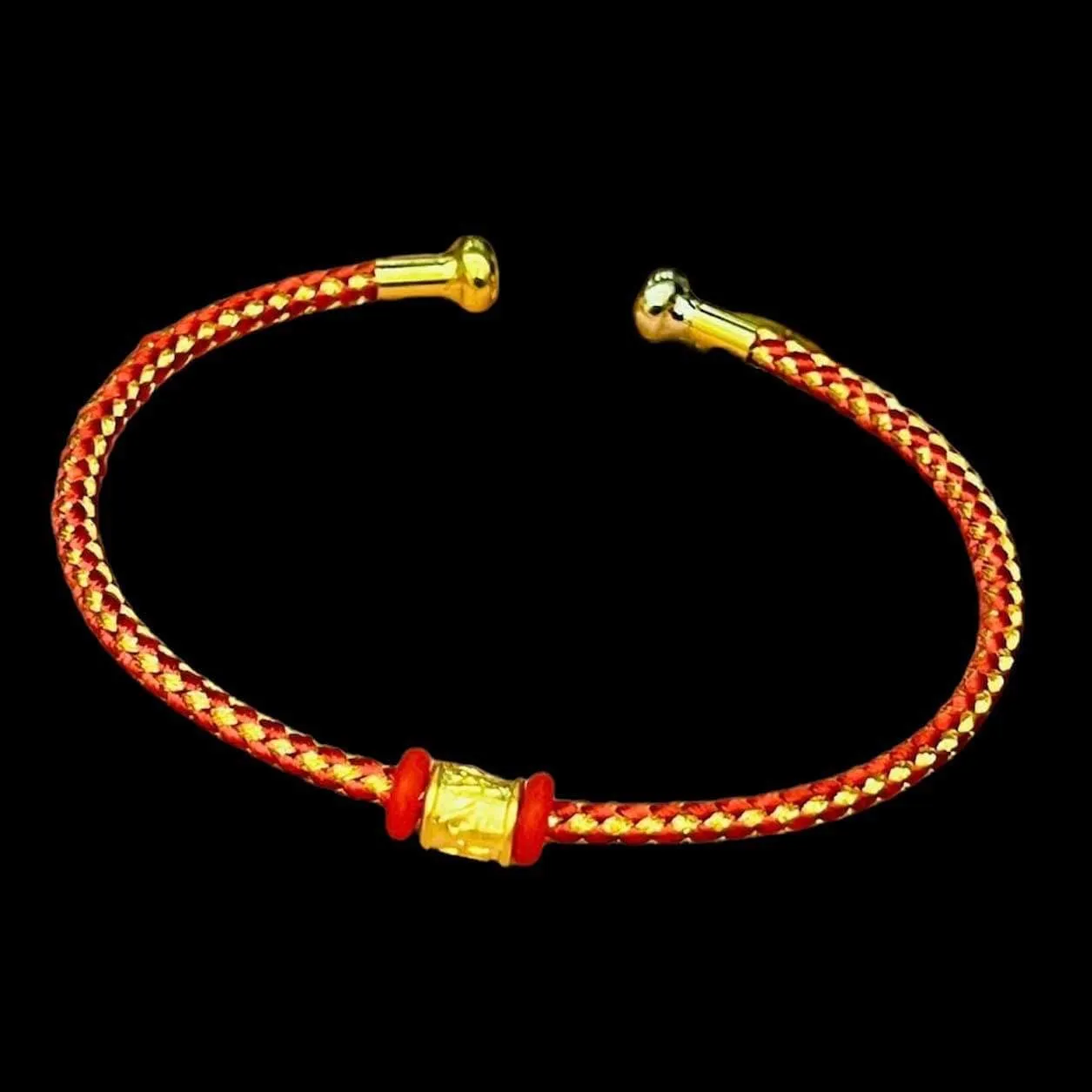 #GOLD2024 | 24K Lucky Mantra Barrel Wooven Rope Bangle