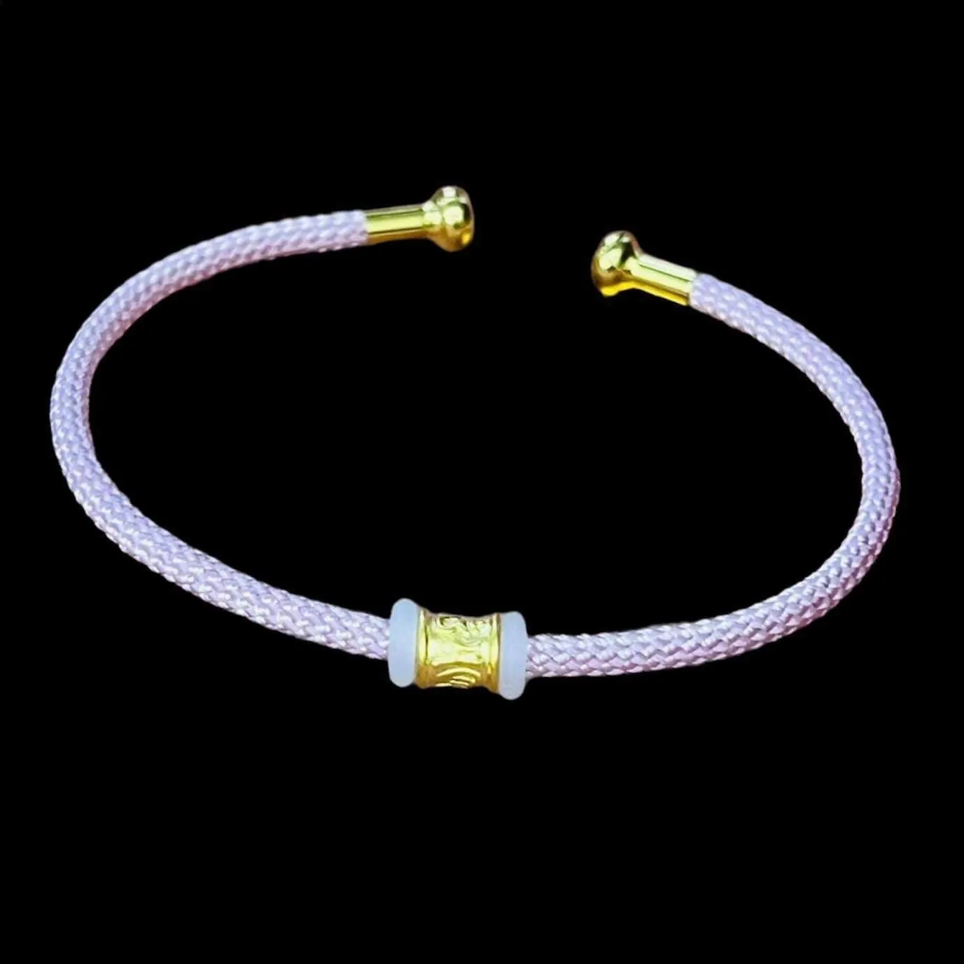 #GOLD2024 | 24K Lucky Mantra Barrel Wooven Rope Bangle