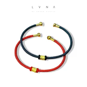 #GOLD2024 | 24K Lucky Mantra Barrel Wooven Rope Bangle