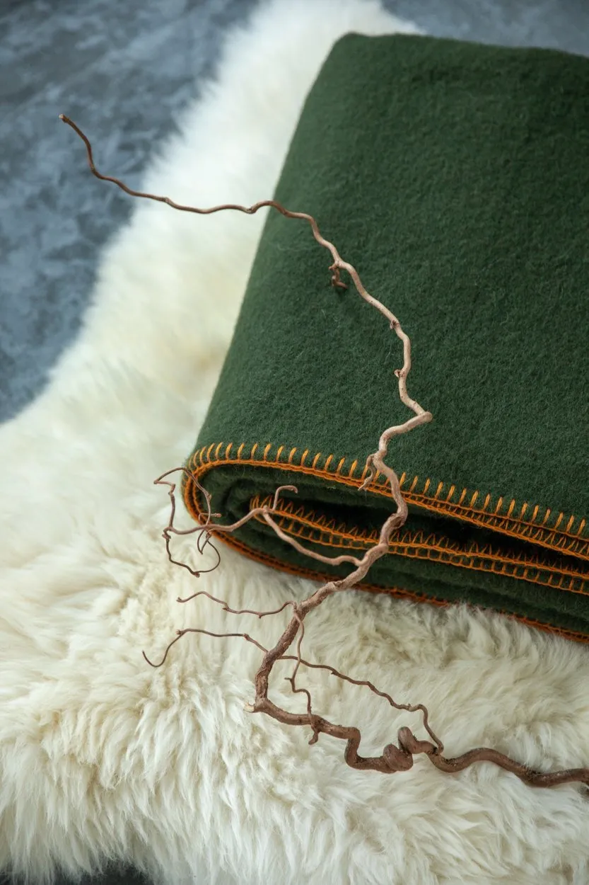 Green Whipping Stitch Blanket