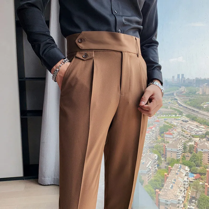 High Waisted Slim-fit Trousers