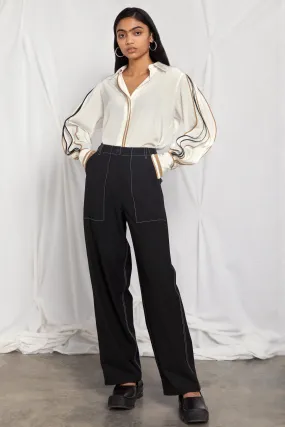 High waisted tailored pants